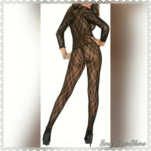 🆕Sexy Long Sleeve open crot Lingerie Bodystocking - Picture 3 of 4